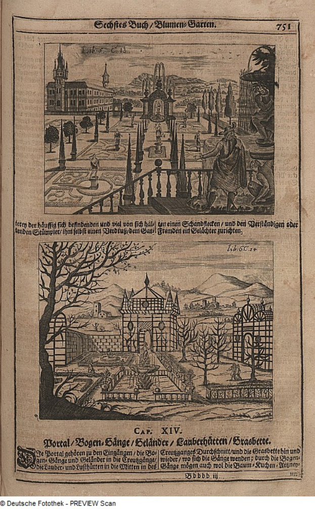 Ein aufgeschlagenes Buch mit einer Stadtansicht-Illustration neben Text und Bildern, das detaillierte Informationen über die Stadt bietet.