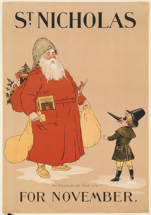 Der Einband des Buches "Nikolaus fÃ¼r November" zeigt Santa Claus und ein Kind.