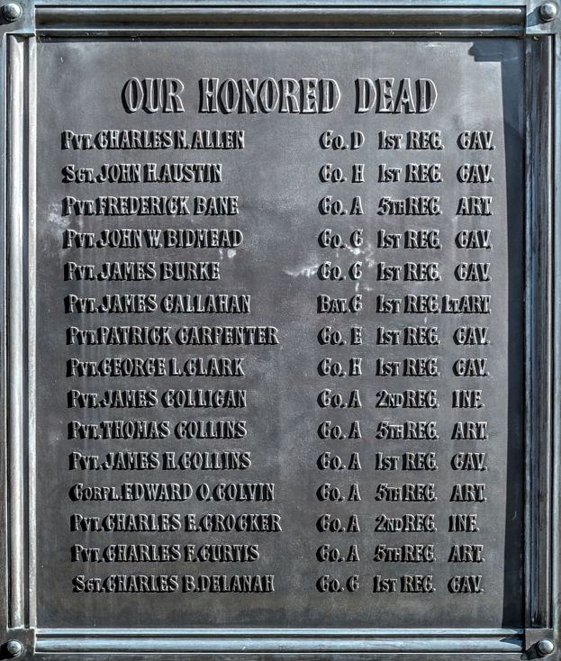 Eine Metallgedenktafel an der Seite eines Gebäudes mit der Aufschrift "Unseren Ehrenhaften"