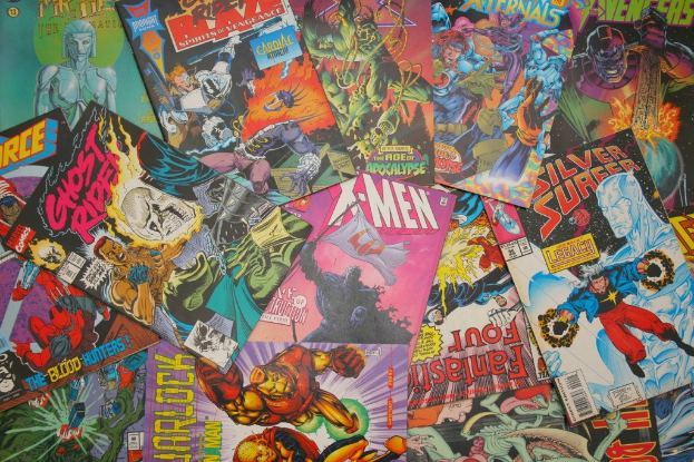 Eine Sammlung von Comic-Büchern.
