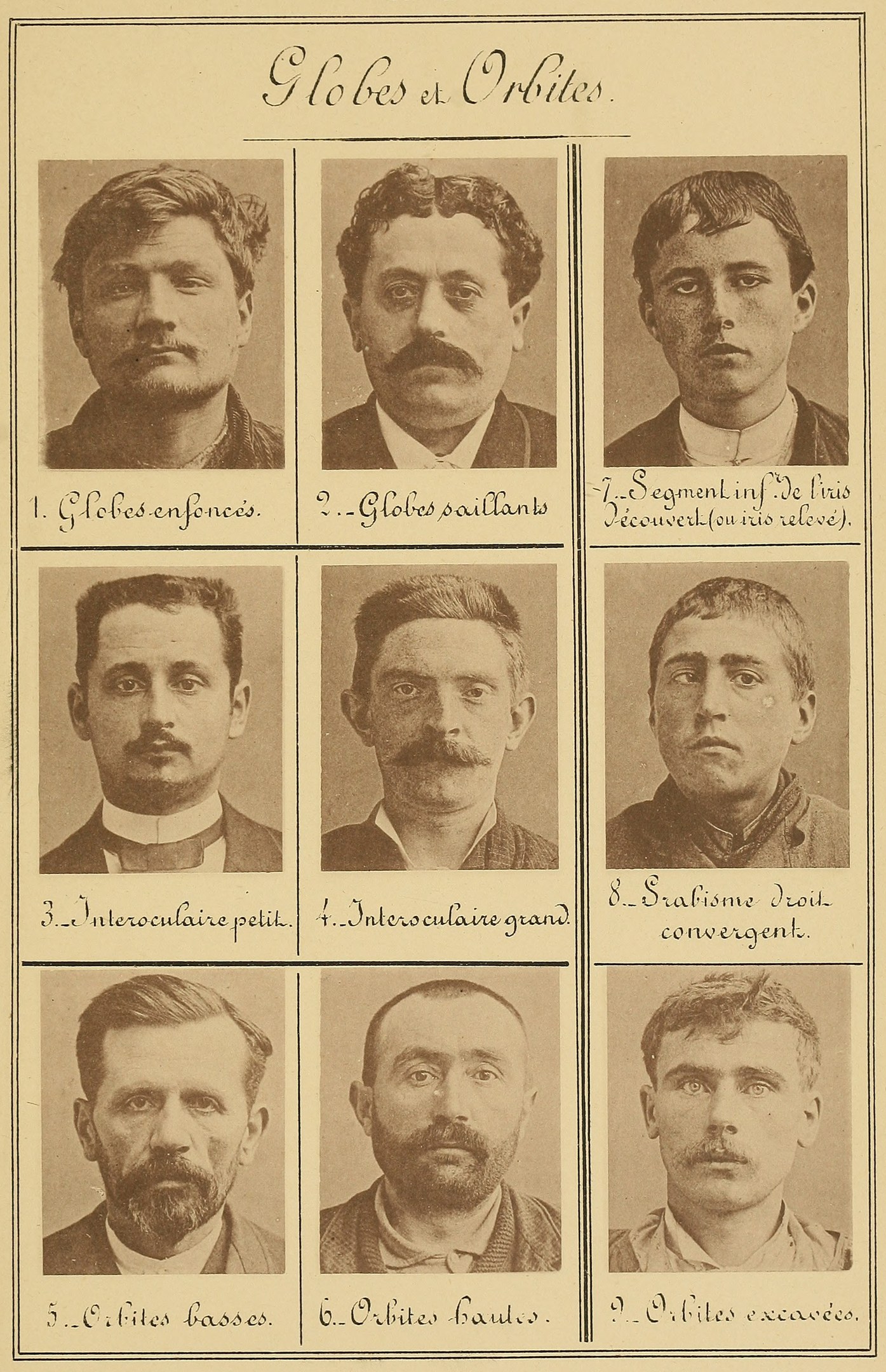 Schwarzes und weißes Foto einer Gruppe von bärtigen Männern mit verschiedenen Gesichtsausdrücken, begleitet von Text.