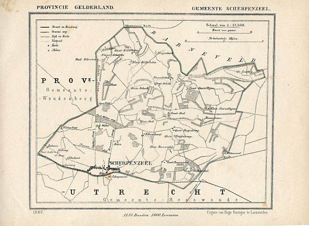 Alte detaillierte Karte von Provence, Frankreich, mit Straßen, Gebäuden und Sehenswürdigkeiten mit Textanmerkungen.