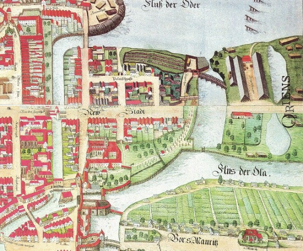 Ein detaillierter alter Stadtplan von Stuttgart, Deutschland, der Straßen, Gebäude, Sehenswürdigkeiten, Bäume, Gras, Wasser und Text enthält, der Informationen über die Bevölkerung, Geschichte und Kultur der Stadt liefert.