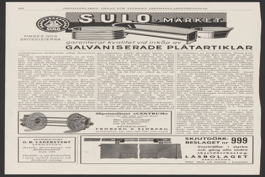 Schwarze und weiße Anzeige für Sulu Markt, zeigt Text und Bilder verschiedener Gegenstände auf einem Blatt Papier.